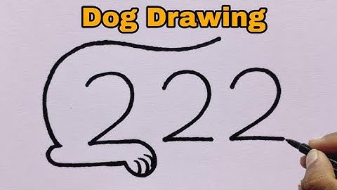 How to draw Dog With Number 222 | Easy Dog Drawing | Animals Drawing | Number Drawing /Puppy Drawing