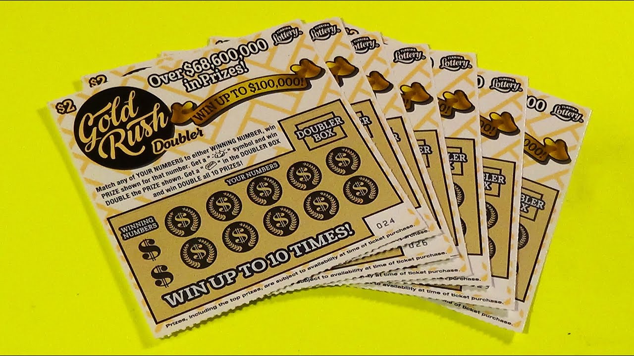 SOOD 1280: 7 OF $2 GOLD RUSH DOUBLER FL Lottery Scratch Tickets