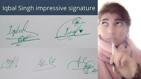 Iqbal Singh impressive signature#easy signature style#name signature with arooj