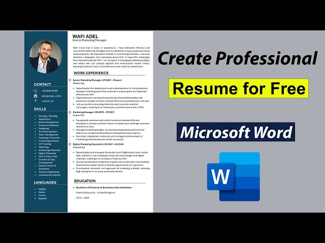 How to Make Resume in MS Word | Professional CV Format for Job class=