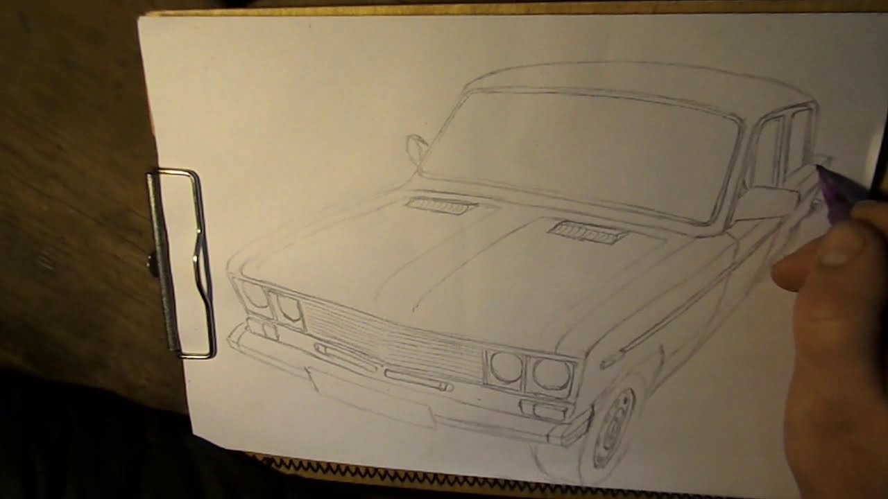 Рисунки карандашом. Ваз 2106. - YouTube