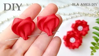 😍 Это так ПРОСТО и БЫСТРО ❤️️ Очень КРАСИВЫЕ ЦВЕТЫ ИЗ ЛЕНТ - ЛЕГКО!❤️️Ribbon Flowers/ Ola ameS