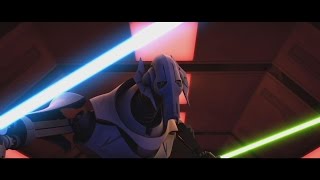 Star Wars: The Clone Wars - Anakin Skywalker \& Obi-Wan Kenobi vs. Asajj Ventress \& Grievous [1080p]