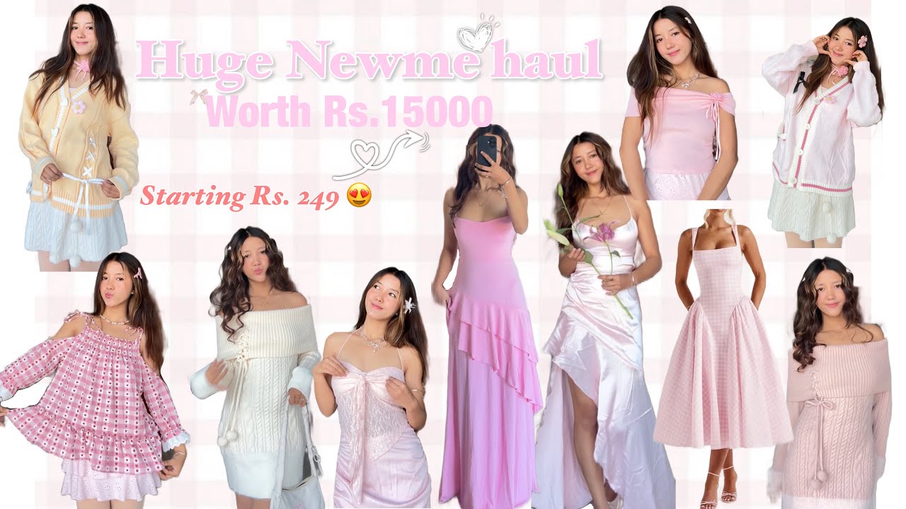 Huge 🍓Newme haul || winter dress, birthday dress, Cardigan, tops, accessories 🤍✨ 