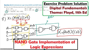 Part c: NAND Gate Equivalents of Logic Expressions (Digital Fundamentals - Thomas Floyd,11th Edition