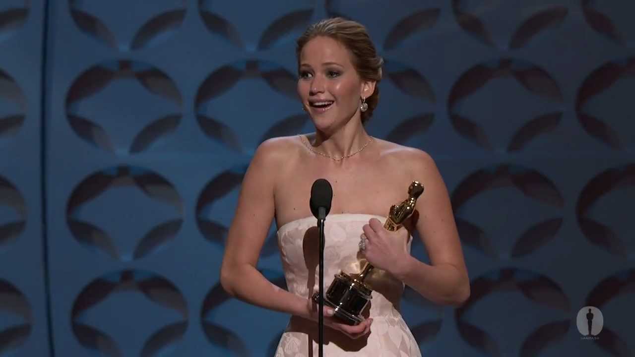 Jennifer Lawrence Wins Best Actress 85th Oscars 2013 YouTube