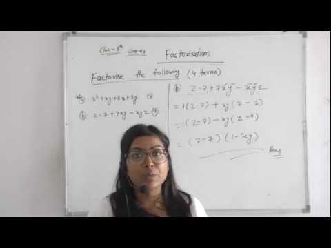 factorise the following 4 terms in factorisation class 8 math youtube