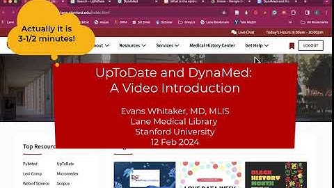 UpToDate and DynaMed: A Video Introduction
