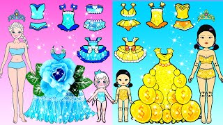 Paper Dolls Dress Up - Rich VS Poor Mother and Daughter Dress Up Contest - Barbie Story & Crafts