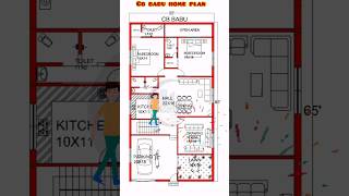 35 x 65 house plan design |  2275 sqft house plan design |   3BHK house plan design home house
