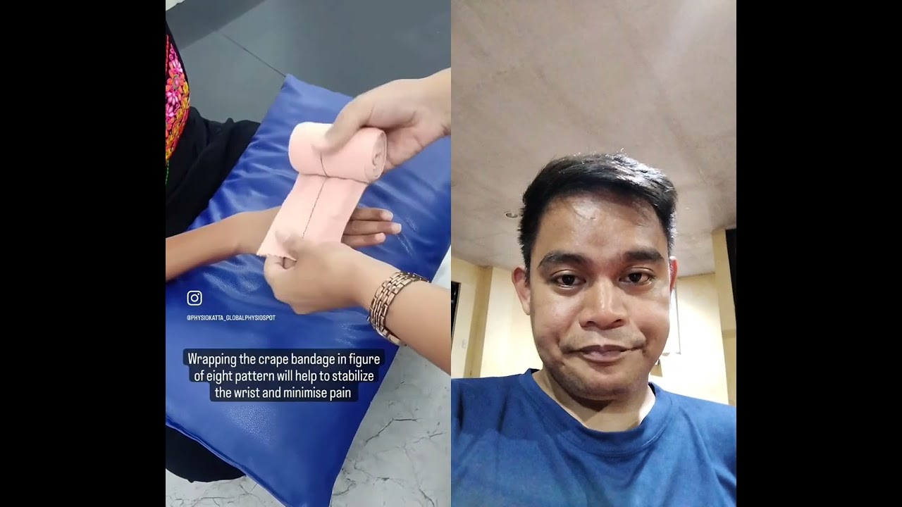 Wrist pain bandaging technique.. || 