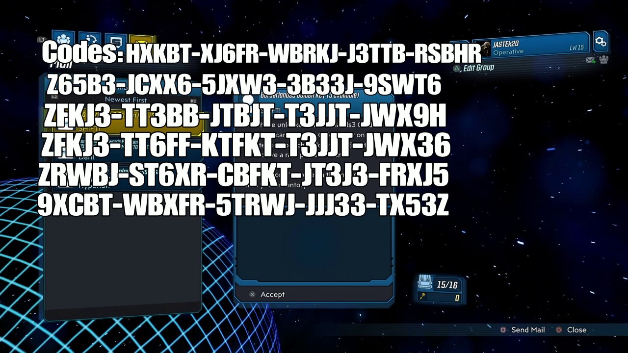 borderlands 3 key codes