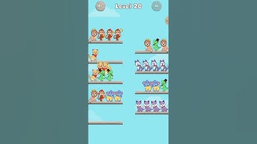 Animal Sort Puzzle Level 20 - Pet Sort Game All Levels Gameplay Solution #Shorts
