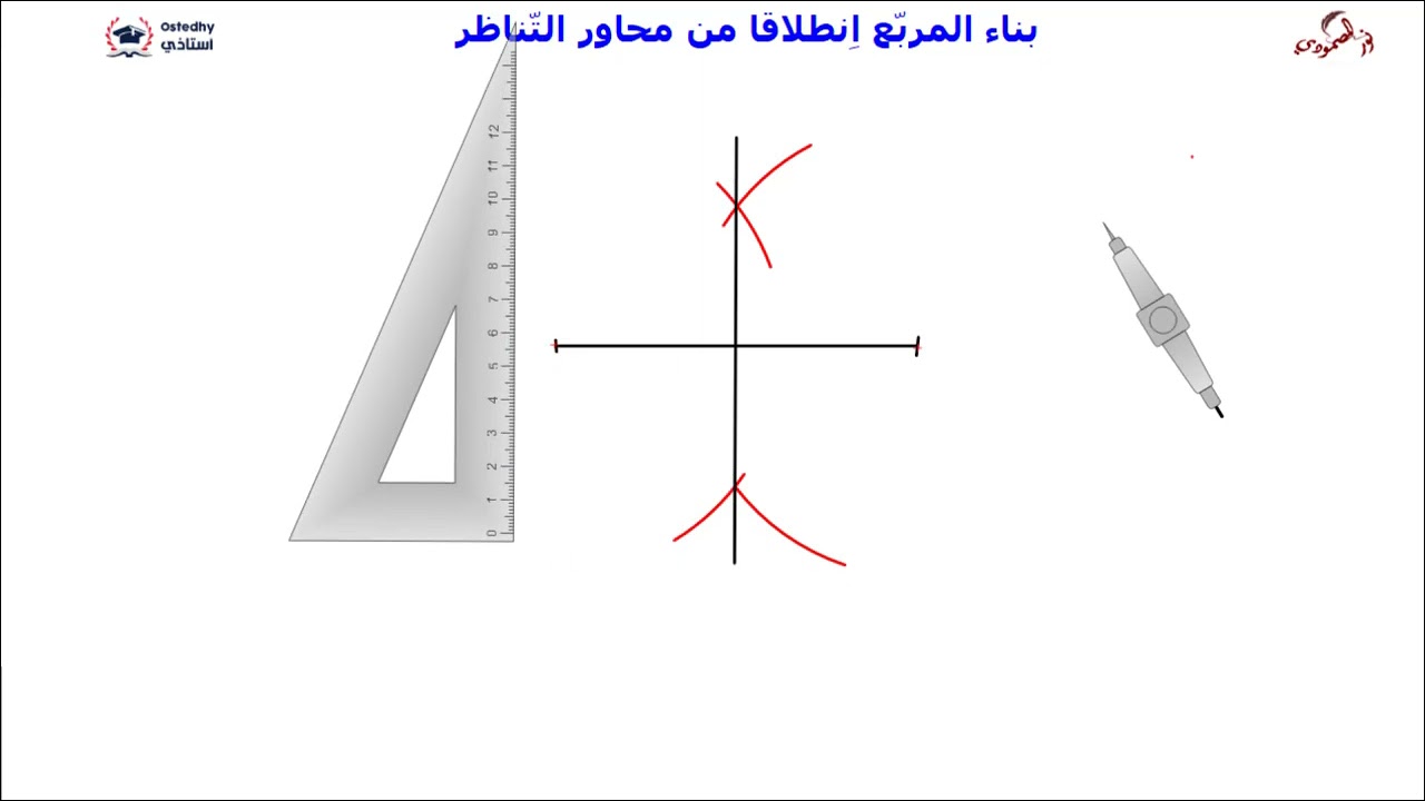 بناء مربع انطلاقا من محاور التناظر