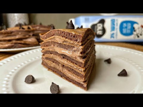 עוגת פנקייק חלבון שוקולד ללא תוספת סוכר ללא אבקת חלבון 🔥🍫🥞 #shorts