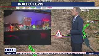 Crashes Involving 30 Cars Shut Down I-90 East Near Ellensburg Fox 13 Seattle