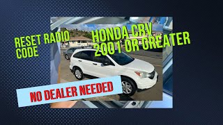 Career Overview How to get code for radio Honda CRV 2001 and UP- Honda radio code FIX TUTORIAL DIY