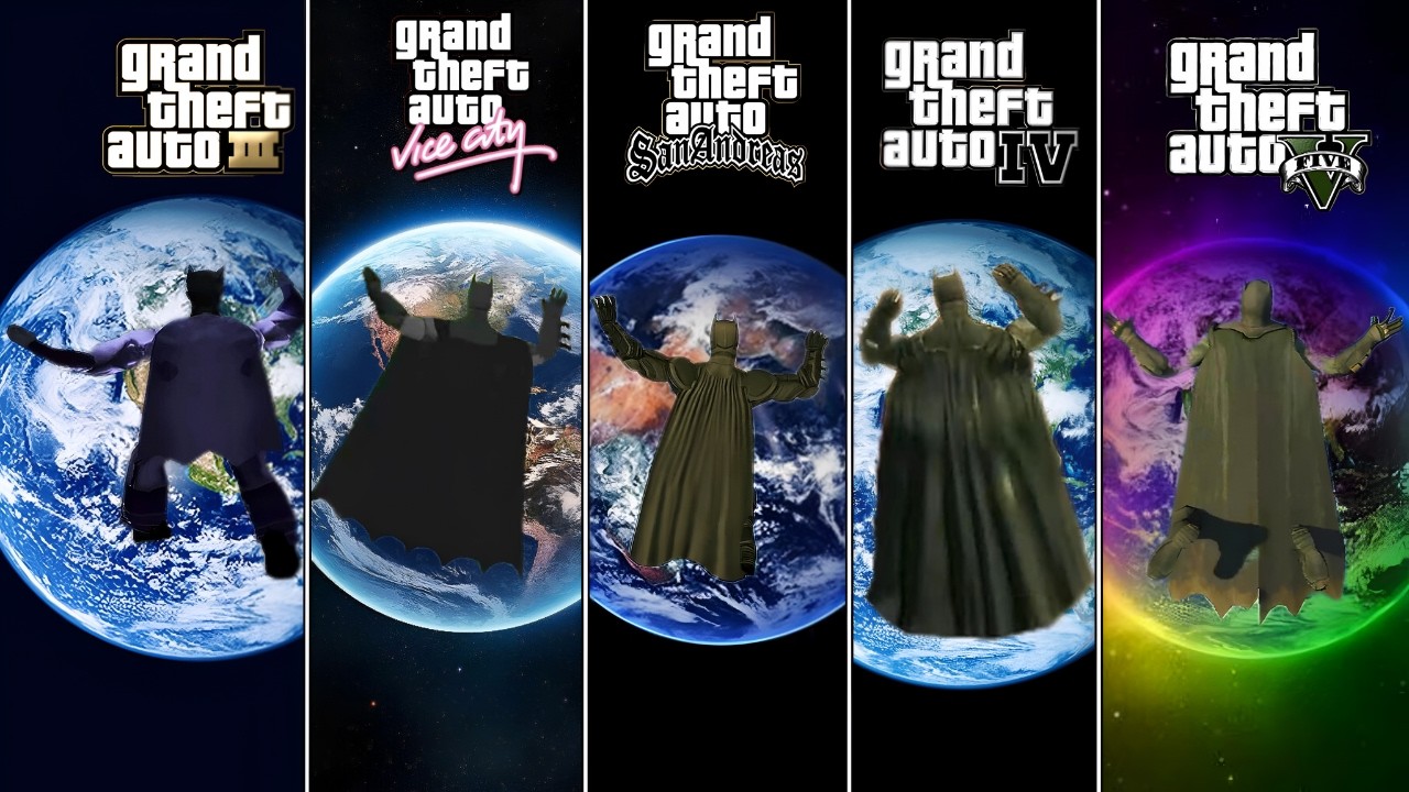 BATMAN Falling FROM SPACE in All GTA Games (2001 - 2026)