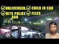 Bodycam Footage - Unlicensed 20-Year-Old Woman Hits Police Car and Flees