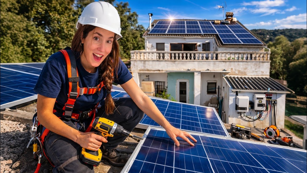 REFORMA VILLA #84 Instalamos paneles solares en la villa 🙌 Proceso completo de instalación🤯