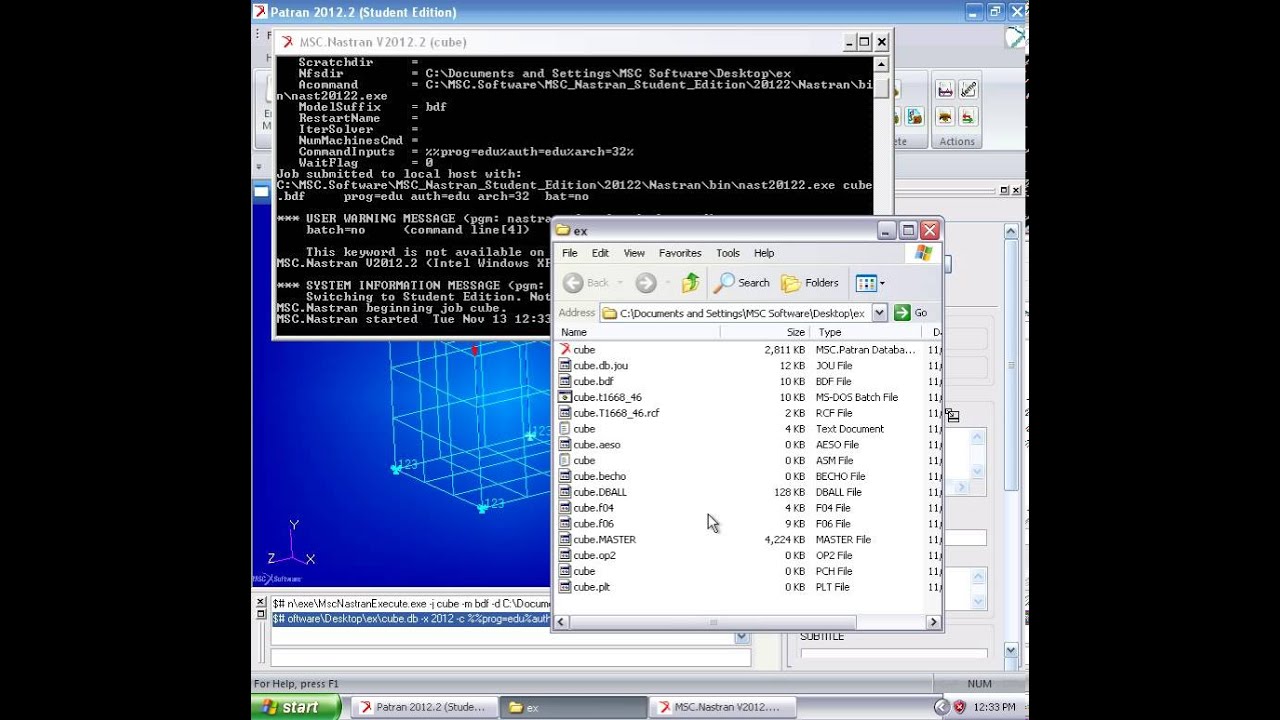 Running a MSC Nastran job from Patran