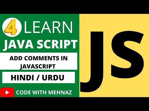 #codewithmehnaz ||How to  Add Comments In JavaScript Tutorial In Hindi/ Urdu  | Part-4