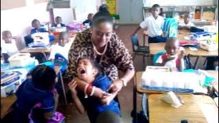 Little girl cries for mom on first day of school