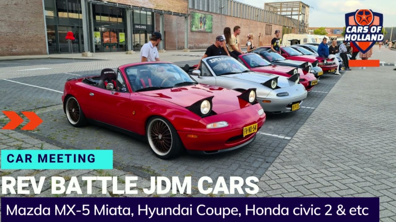 Car meeting Octopuschasers revving battle JDM carsMazda MX5 Miata