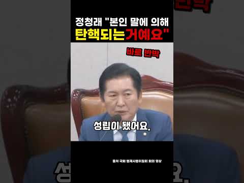 본인 말이 곧 탄핵되는 거예요" 정청래 위원장이 내뱉은 뼈 있는 일침