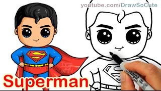 How to Draw Superman Man of Steel Cute step by step screenshot 5