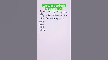 Zeroes of Quadratic Polynomial 🔥 #shorts #polynomials #class10boardexam #class10maths #boardexam