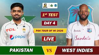 PAKISTAN vs WEST INDIES 1st TEST CRICKET MATCH DAY 4 LIVE | PAK VS WI LIVE COMMENTARY | PAK 1 WKT