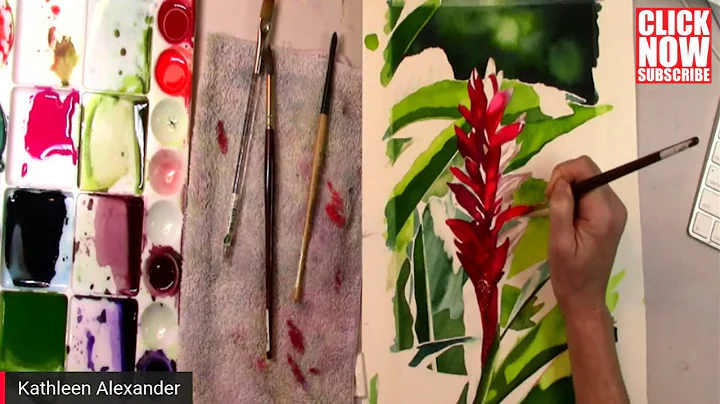 Paint Glowing Red Flowers in Watercolor with artis...