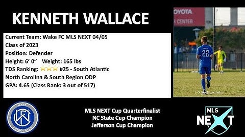 Kenneth Wallace (2023 MLS NEXT Defender) College Soccer Recruiting Highlight Video