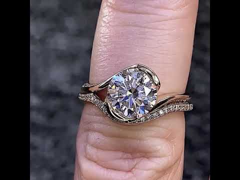 Semi-Bezel Bypass Lab Grown Diamond Engagement Ring ring video