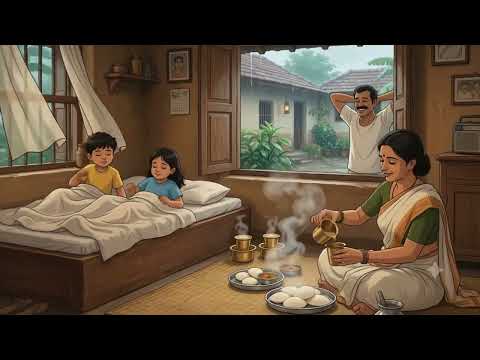 1990s Rainy Indian Village Life 🌧️ | A Village Mother's Everyday Life | Ghibli Style ASMR