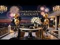🎓 Congratulations Graduate 4K Screensaver | Luxury Black & Gold Graduation Ambience with Music ✨