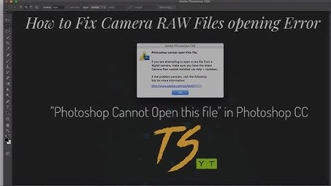 How to Fix Camera RAW Files opening Error in Photoshop CC / 100% Working 💥🔥