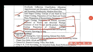 Cost Accounting Syllabus।। B.Com 3rd semester