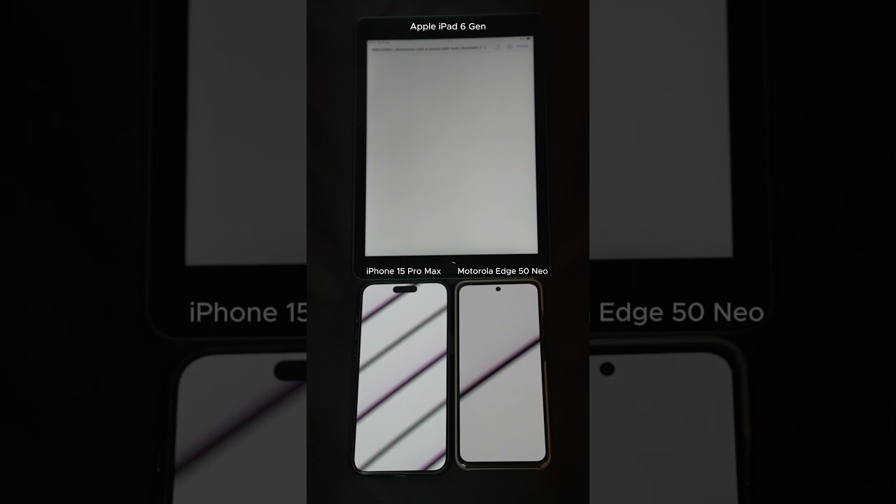 Тест на ШИМ дисплеїв Apple iPad 6 Gen, iPhone 15 Pro Max, Motorola Edge 50 Neo