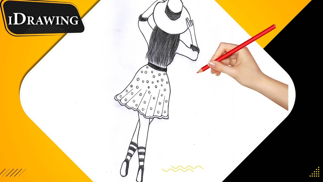 Girl backside drawing bts | Drowning girl drawing bts | Easy girl ...