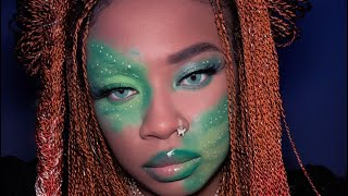 🪐 Alien Baddie Glam 💚 | Out of This World Makeup Tutorial 👽
