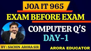 JOA IT 965 Computer Questions | JOA IT 965 Preparation | JOA IT 965 Syllabus | JOA IT 965 Class 1 |