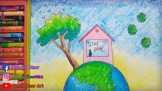 STAY HOME STAY SAFE | CORONAVIRUS AWARENESS POSTER DRAWING EASY shorts