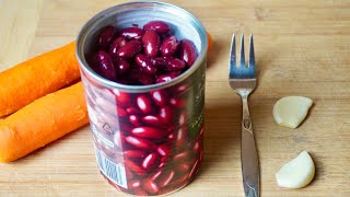 I take a jar of beans and prepare an amazing salad! Delicious easy recipe!