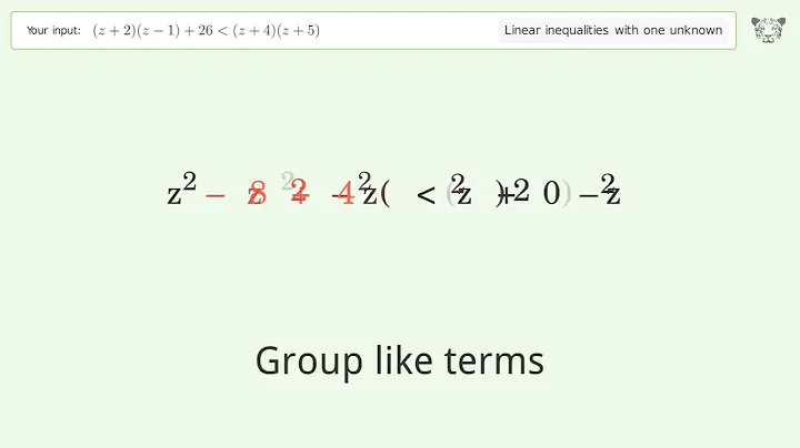 Solving Linear Inequalities: (z+2)(z-1)+26 is Smaller Than (z+4)(z+5)