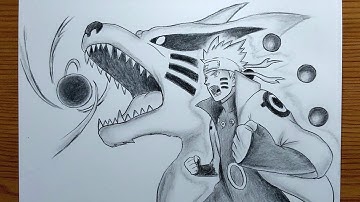 How To Draw Six Paths Sage Mode Naruto And Kurama || Epic Pencil Sketch || Easy Anime Drawing