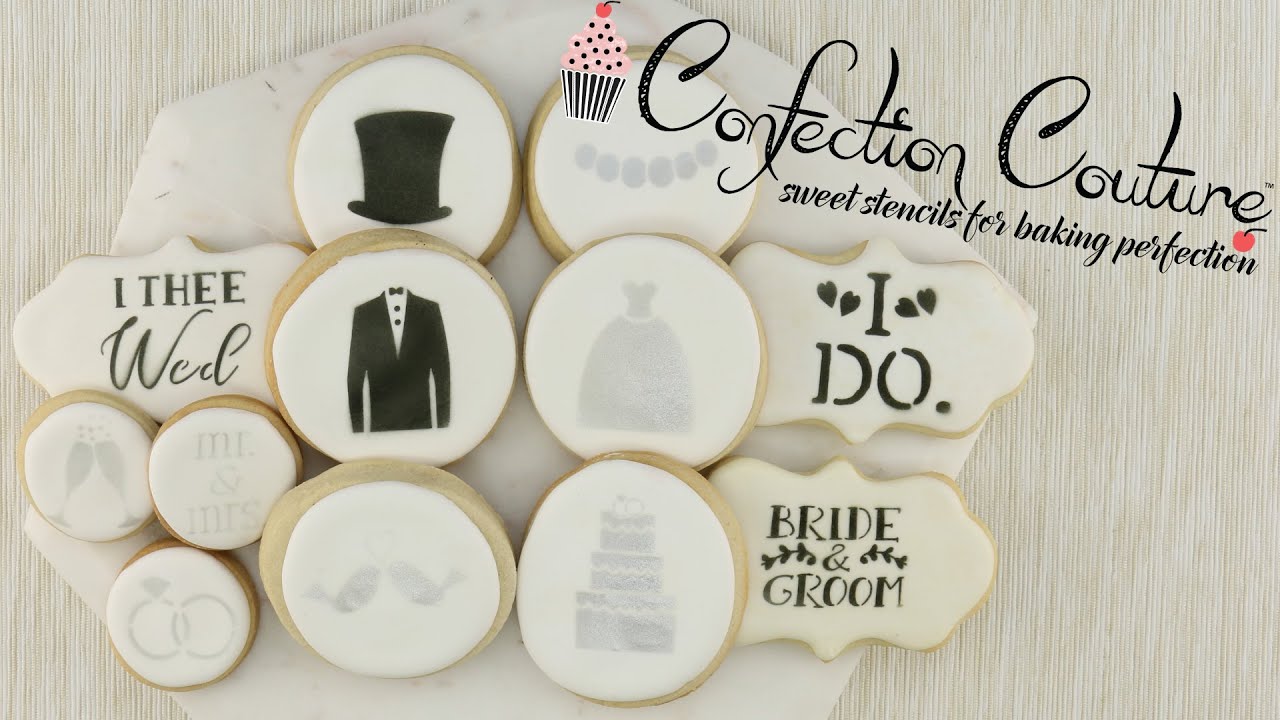 Bride and Groom Wedding Cookie Stencils