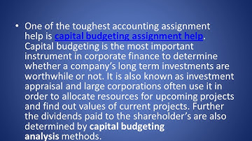 capital budgeting assignment help
