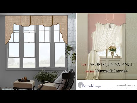 Traceable Designer, No Sew Lambrequin Valance Kit, Overview #lambrequin #valance #diy